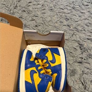 Kids Blue and Yellow Sneakers